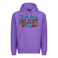 Purple teach your heart out Premium Hoodie - texasbilliewilder