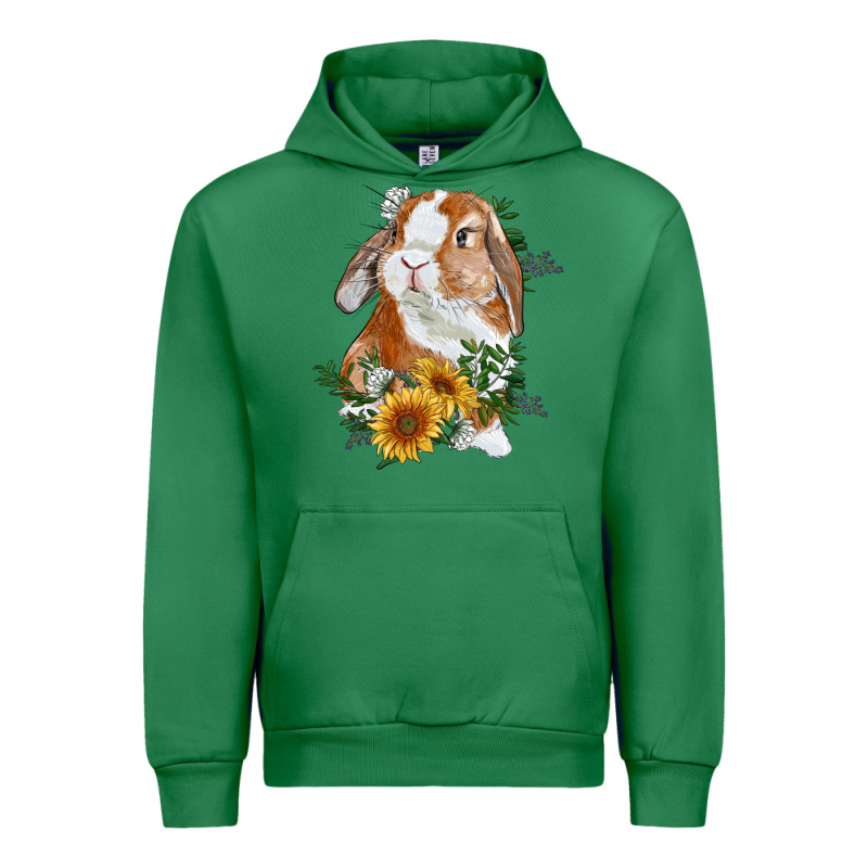 Bunny With Sunflowers Urban Hoodie by RanaPortraitStore | Teevron
