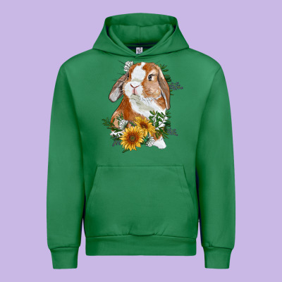 Urban Hoodie Bunny With Sunflowers