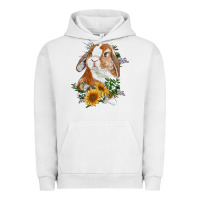 Pigment Lunar Rock Bunny With Sunflowers Urban Hoodie - RanaPortraitStore