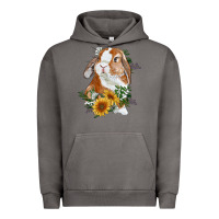 Pigment Tornado Bunny With Sunflowers Urban Hoodie - RanaPortraitStore
