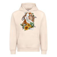 Sandshell Bunny With Sunflowers Urban Hoodie - RanaPortraitStore