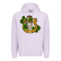 Lilac st patricks day goat horseshoe shamrock Premium Hoodie - RanaPortraitStore