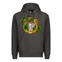 Smoke st patricks day goat horseshoe shamrock Premium Hoodie - RanaPortraitStore
