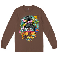Chestnut summer vibes messy bun Long Sleeve Tee - BarkalooDesign