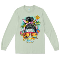 Matcha summer vibes messy bun Long Sleeve Tee - BarkalooDesign