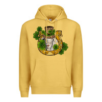 Antique Gold st patricks day goat horseshoe shamrock Premium Hoodie - RanaPortraitStore