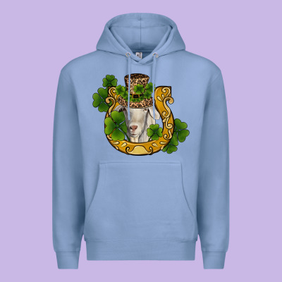 St Patricks Day Goat Horseshoe Shamrock Premium Hoodie Designed By Ranaportraitstore