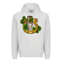 Dove Grey st patricks day goat horseshoe shamrock Premium Hoodie - RanaPortraitStore