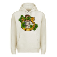Oatmeal Heather st patricks day goat horseshoe shamrock Premium Hoodie - RanaPortraitStore