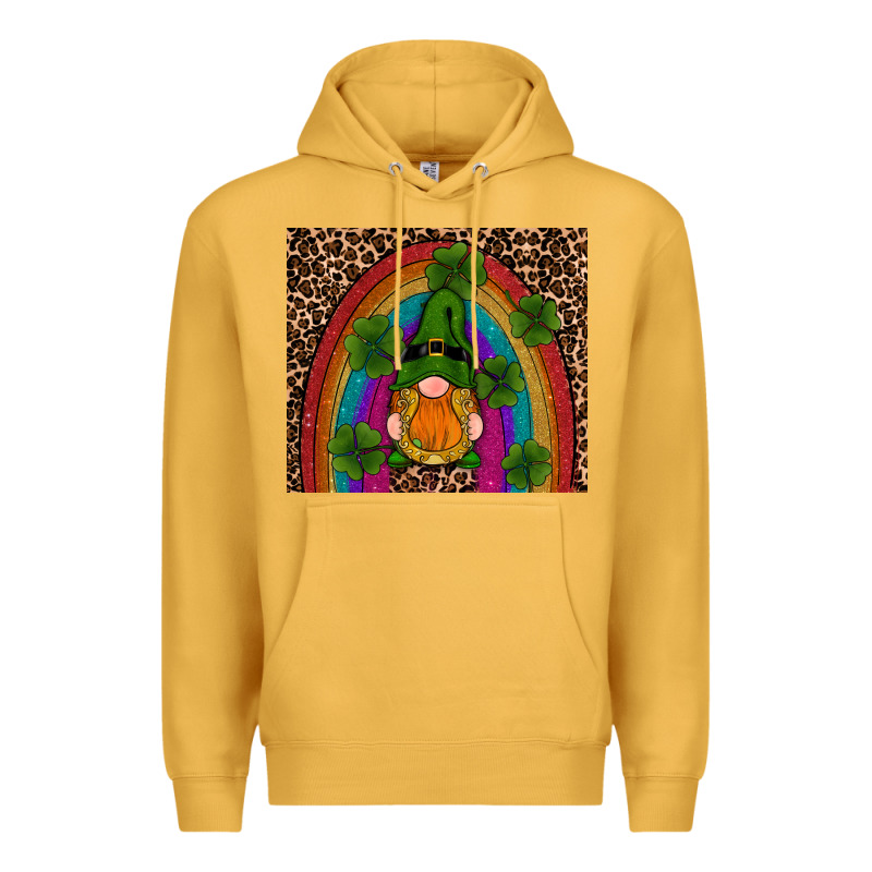 St Patricks Day Gnomes Shamrock Rainwow Premium Hoodie by RanaPortraitStore | Teevron