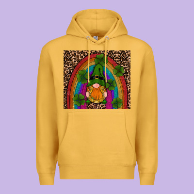 St Patricks Day Gnomes Shamrock Rainwow Premium Hoodie Designed By Ranaportraitstore