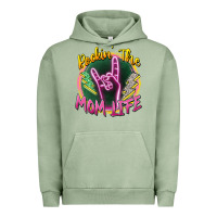 Pigment Oil Green rockin' the mom life Urban Hoodie - Zillion Design Studio