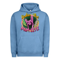 Pigment Pebble Blue rockin' the mom life Urban Hoodie - Zillion Design Studio