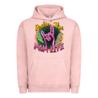 Pigment Salmon rockin' the mom life Urban Hoodie - Zillion Design Studio