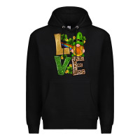 Black st patricks day gnomes shamrock love Premium Hoodie - RanaPortraitStore