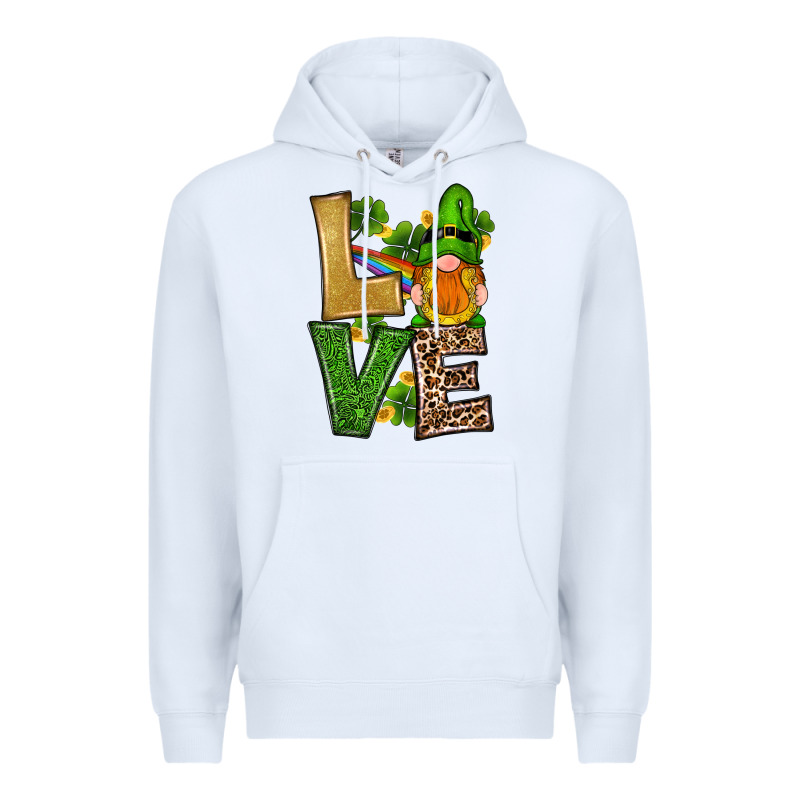 St Patricks Day Gnomes Shamrock Love Premium Hoodie by RanaPortraitStore | Teevron