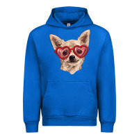 Cobalt Chihuahua dog with love glasses Urban Hoodie - RanaPortraitStore