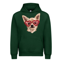 Forest Green Chihuahua dog with love glasses Urban Hoodie - RanaPortraitStore
