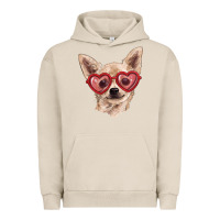 Pigment French Oak Chihuahua dog with love glasses Urban Hoodie - RanaPortraitStore