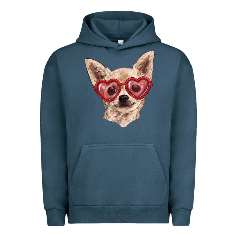 Chihuahua Dog With Love Glasses Urban Hoodie by RanaPortraitStore | Teevron