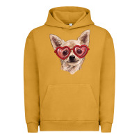 Pigment Peanut Butter Chihuahua dog with love glasses Urban Hoodie - RanaPortraitStore