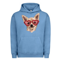 Pigment Pebble Blue Chihuahua dog with love glasses Urban Hoodie - RanaPortraitStore