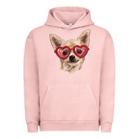 Pigment Salmon Chihuahua dog with love glasses Urban Hoodie - RanaPortraitStore