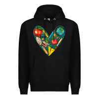 Black teacher  heart Premium Hoodie - texasbilliewilder