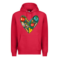 Cardinal teacher  heart Premium Hoodie - texasbilliewilder