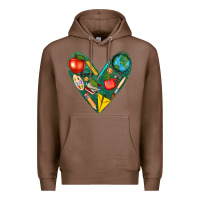 Chestnut teacher  heart Premium Hoodie - texasbilliewilder