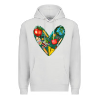 Dove Grey teacher  heart Premium Hoodie - texasbilliewilder