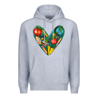 Heather Grey teacher  heart Premium Hoodie - texasbilliewilder