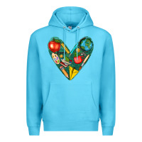 Ocean Blue teacher  heart Premium Hoodie - texasbilliewilder