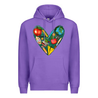 Purple teacher  heart Premium Hoodie - texasbilliewilder