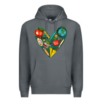 Rock teacher  heart Premium Hoodie - texasbilliewilder