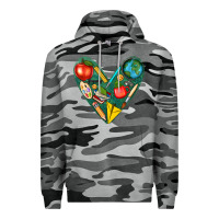 Slate Camo teacher  heart Premium Hoodie - texasbilliewilder