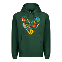 Sports Green teacher  heart Premium Hoodie - texasbilliewilder