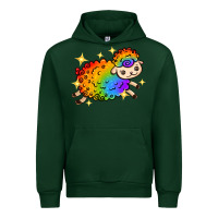 Forest Green rainbow sheep with star Urban Hoodie - texasbilliewilder