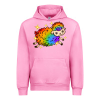 Fuchsia Pink rainbow sheep with star Urban Hoodie - texasbilliewilder