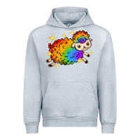 Heather Grey rainbow sheep with star Urban Hoodie - texasbilliewilder