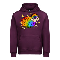 Mauve Wine rainbow sheep with star Urban Hoodie - texasbilliewilder