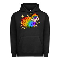 Pigment Black rainbow sheep with star Urban Hoodie - texasbilliewilder