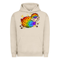 Pigment French Oak rainbow sheep with star Urban Hoodie - texasbilliewilder