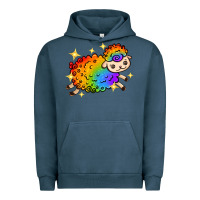 Pigment Midnight Navy rainbow sheep with star Urban Hoodie - texasbilliewilder