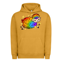 Pigment Peanut Butter rainbow sheep with star Urban Hoodie - texasbilliewilder
