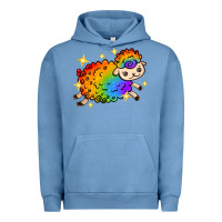 Pigment Pebble Blue rainbow sheep with star Urban Hoodie - texasbilliewilder
