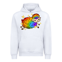 White rainbow sheep with star Urban Hoodie - texasbilliewilder