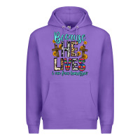 Purple because he lives i can face tomorrow Premium Hoodie - Zillion Design Studio