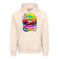 Sandshell rainbow lips with daisies Urban Hoodie - texasbilliewilder